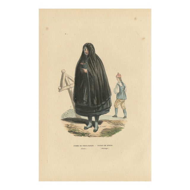Markaert after Auguste Wahlen, Woman of Torna-Härad and Man of Järfsö, 1845, Scandinavian Lithograph For Sale