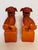 Mid 20th Century Vintage Mid-Century Terracotta 12.5-Inch Orange Foo Dogs - A Pair For Sale - Image 5 of 5