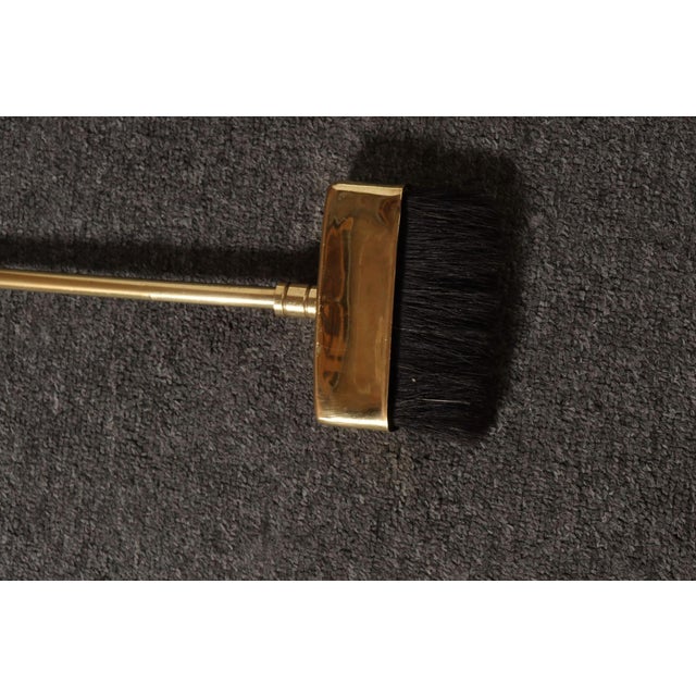 Hollywood-Regency Style Brass Fireplace Tool Set With Seashell Handles and Pan For Sale - Image 11 of 18
