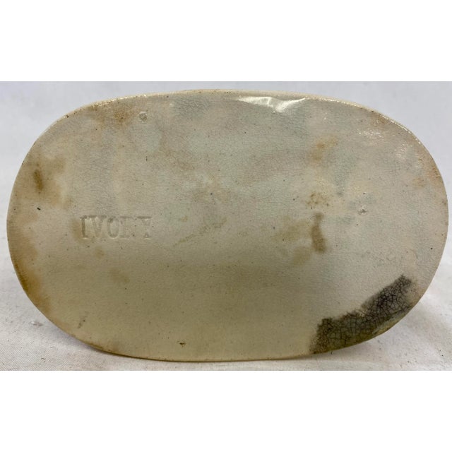 Antique Sponge-Ware Staffordshire Cow Creamer Figurine in Ivory Color Made in England - Circa 1860’s For Sale In Dallas - Image 6 of 10