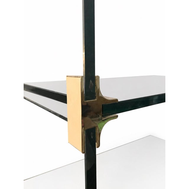 Leon Rosen for Pace Waterfall Glass and Brass Shelving Unit. For Sale In Chicago - Image 6 of 9