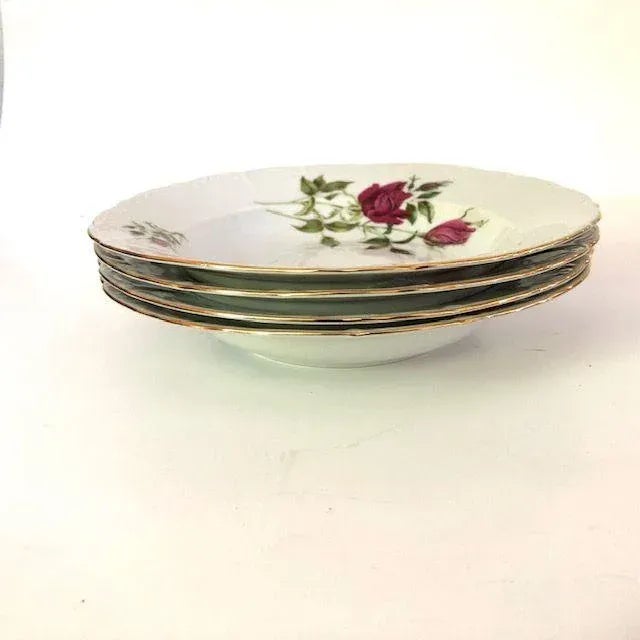 Shabby Chic Vintage Bohemian China Soup Bowls- Set of 4 For Sale - Image 3 of 6