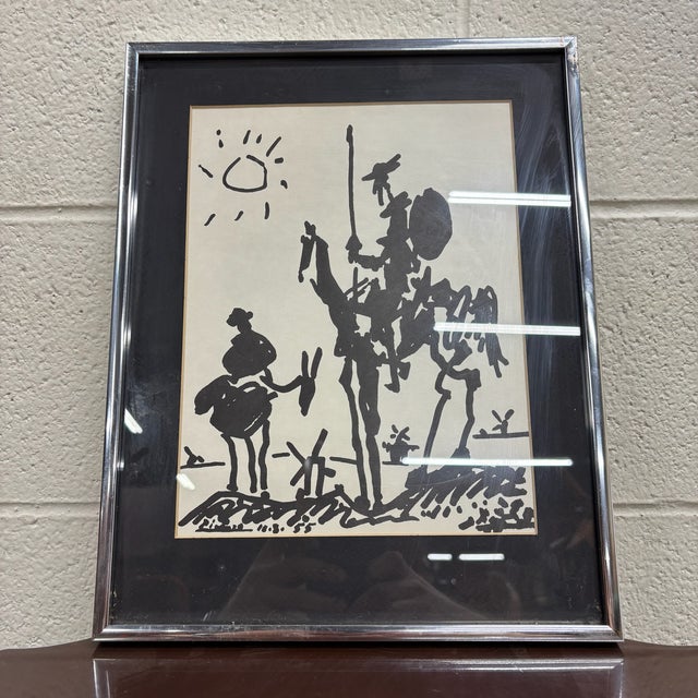 Vintage Pablo Picasso 1955 Commemorative Don Quixote Framed Print For Sale In Kansas City - Image 6 of 10