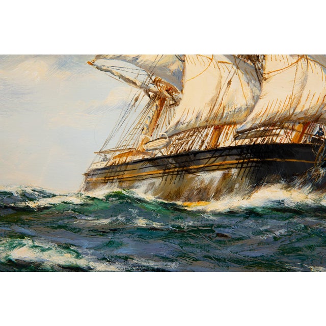 Nautical Seascape Painting of American Clipper Ship “Red Cloud” by Henry Scott For Sale - Image 3 of 11