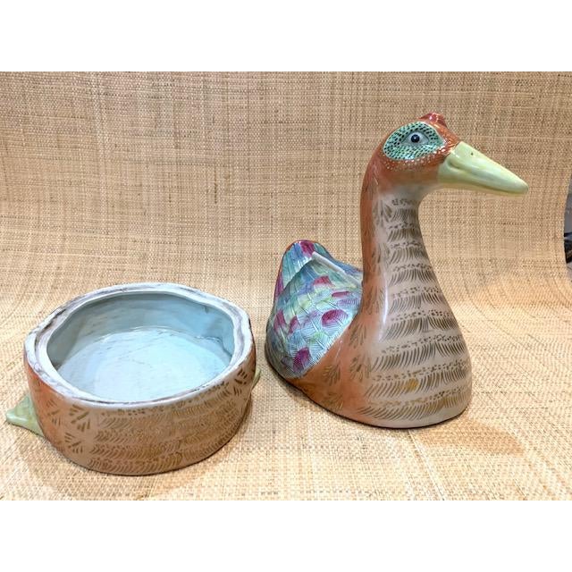 Large 19/20th Century Chinese Porcelain Duck Form Covered Tureen Chairish