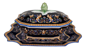Earthenware Tureen and Tray from Gien, 1970s, Set of 3