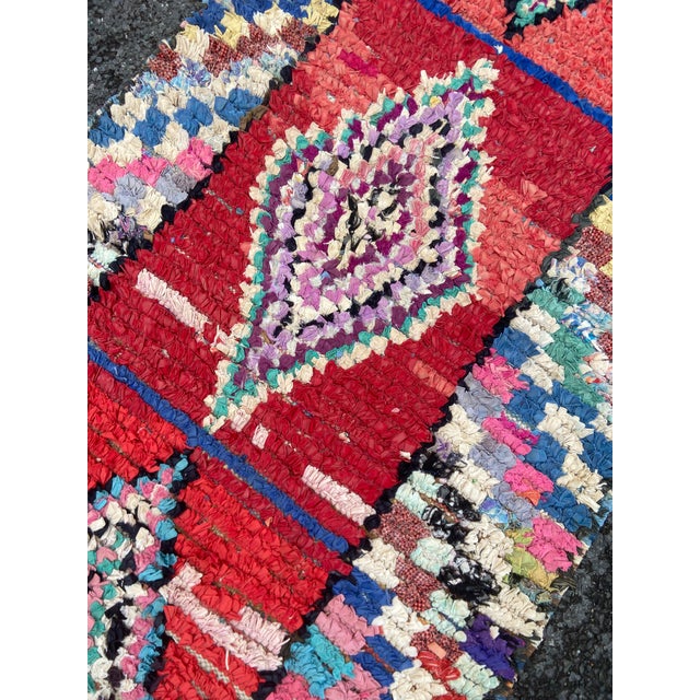 Tribal Boucherouite Berber Vintage Rug For Sale - Image 3 of 7