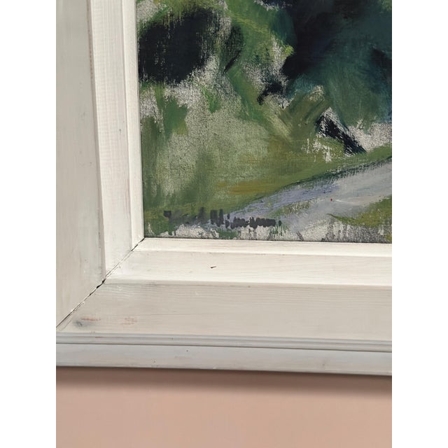 Karl Niemann, Figures on Winding Path, 1950s, Oil Painting on Canvas, Framed For Sale - Image 9 of 18