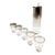 Mid-Century Modern 7-Pc Martini Cocktail Decanter Pitcher & Glasses Set W/ Silver Fade Attributed to Dorothy Thorpe, Usa, C. 1960s For Sale
