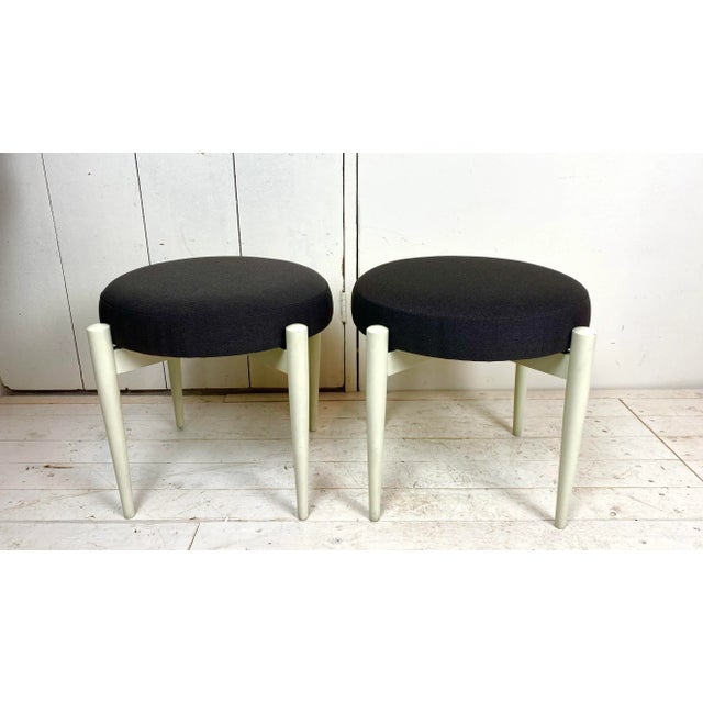 Set of Mid-Century Scandinavian Wooden Stools For Sale - Image 4 of 10