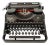 Vintage Hermes Media Black Typewriter from Paillard, 1940s For Sale