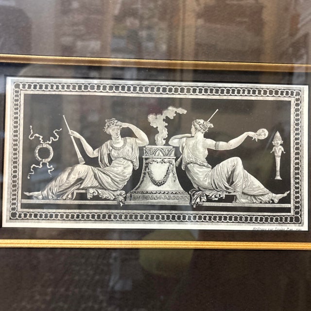 Glass 19th‑Century Neoclassical Engravings in Gilt Woven Frames - a Pair For Sale - Image 7 of 7