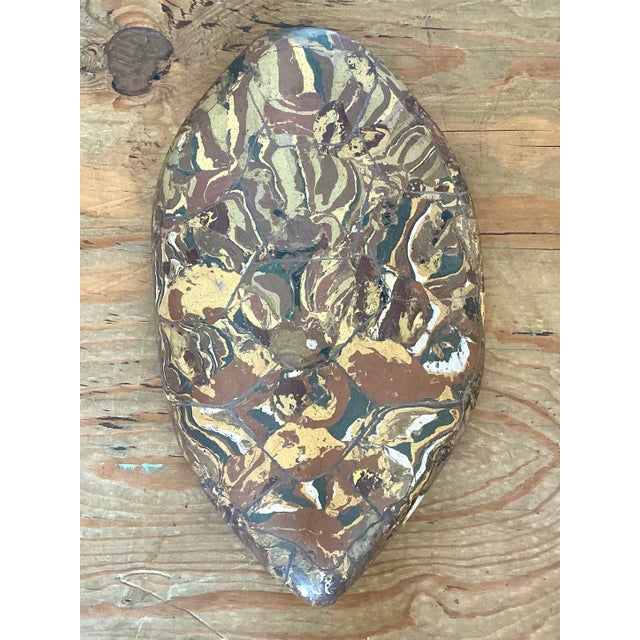 Vintage Italian Scagliola Pigmented Plaster Turtle Shell For Sale - Image 9 of 12
