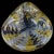 Beautiful vintage Murano hand blown dark purple (almost black) and light gray with gold flecks Italian art glass flipped...