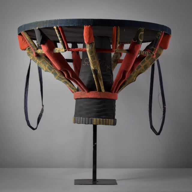 Early 20th Century Bamileke Royal Fon Headpiece With Ndop Cloth Cameroon Sidley Collection For Sale - Image 9 of 11
