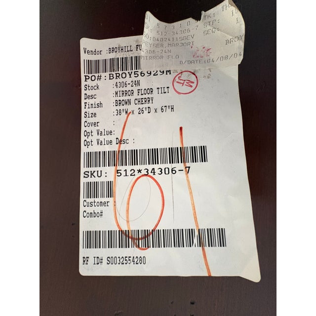 Broyhill Early 21st Century Empire Style "Cheval" Mirror by Broyhilll For Sale - Image 4 of 8