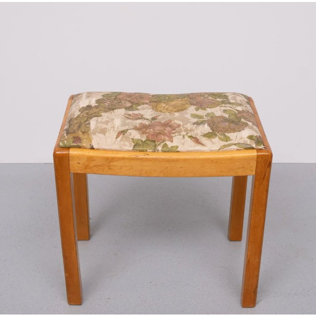 Beech Wood Foot Stool, Dutch, 1950s For Sale - Image 4 of 9
