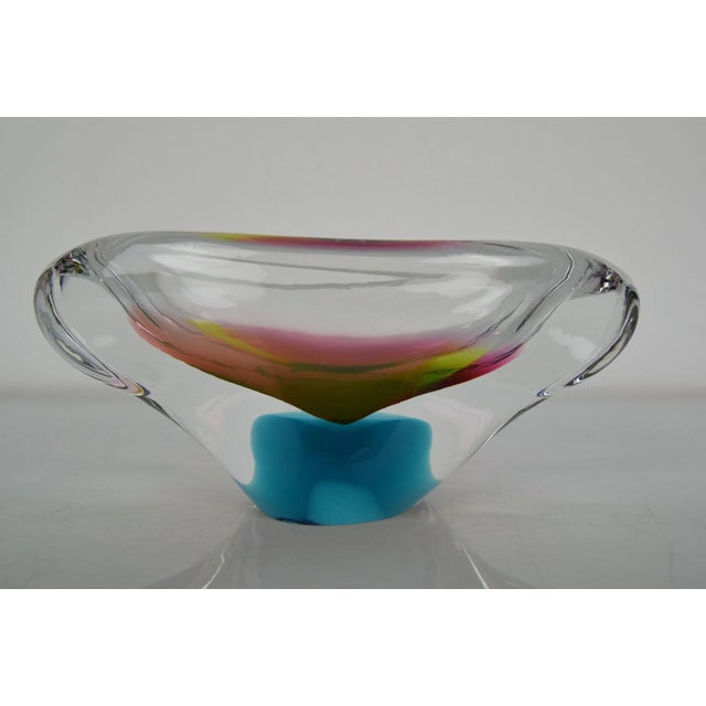 Made in Czechoslovakia Made of Metallurgical glass Re-polished Original condition. This piece is attributed to the...