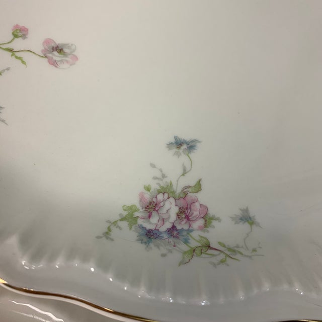 1940s Theodore Haviland New York Nesting Platters Delicate Pink and Blue Flowers - Set of 2 For Sale In Chicago - Image 6 of 9