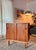 Brown Classic Danish Mid Century Modern Teak Record Cabinet With Sliding Doors, Circa 1960s. For Sale - Image 8 of 12