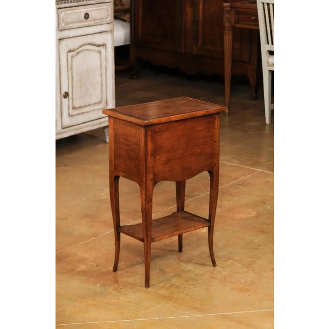 Wood French Louis XV Style Table Chiffonnière with Three Small Drawers and Low Shelf For Sale - Image 7 of 13