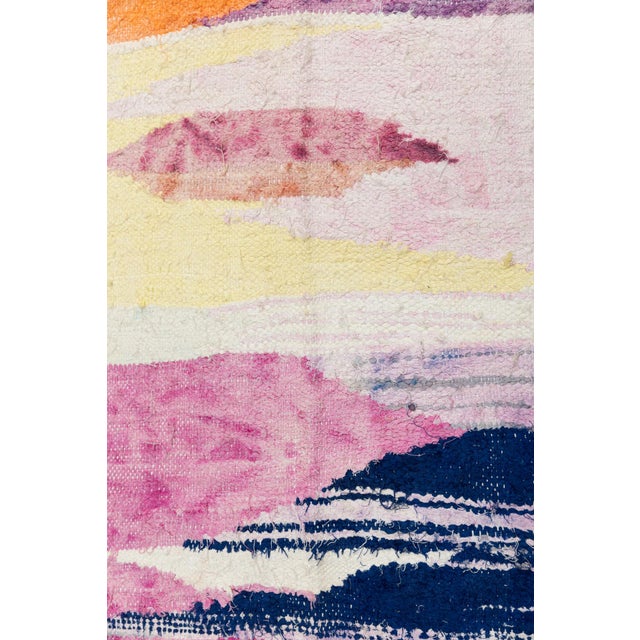 Berber Tribes of Morocco Prism Watercolor Moroccan Boucherouite Rug 6'2 X 3'5 For Sale - Image 4 of 6