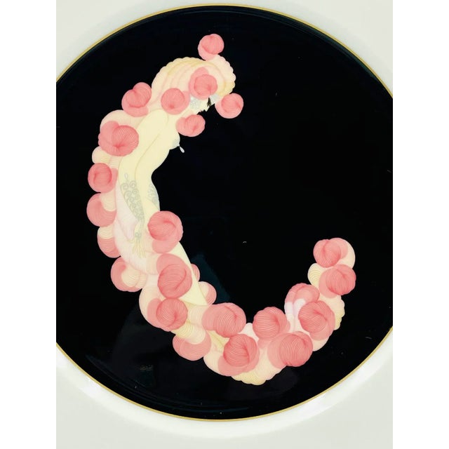 Art Deco Vintage Erté Bone China the Alphabet Collection "C" Plate For Sale - Image 3 of 8