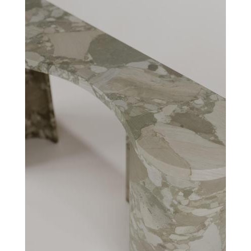 White Marble Stone Curved Organic Dune Console by Esther Knopfler For Sale - Image 11 of 16
