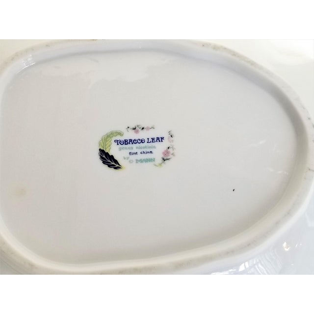 Trays Chinese Tobacco Leaf Porcelain Pair For Sale - Image 12 of 12