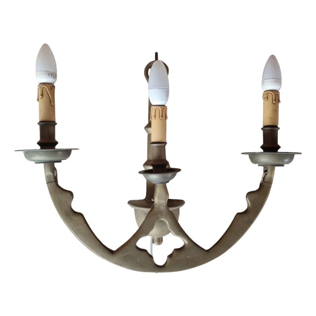 Vintage Brass Wall Lamp, 1950s For Sale