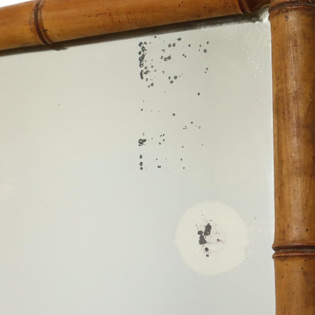 French Chinoiserie Faux Bamboo Mirror in Wood, 1920s For Sale - Image 17 of 18
