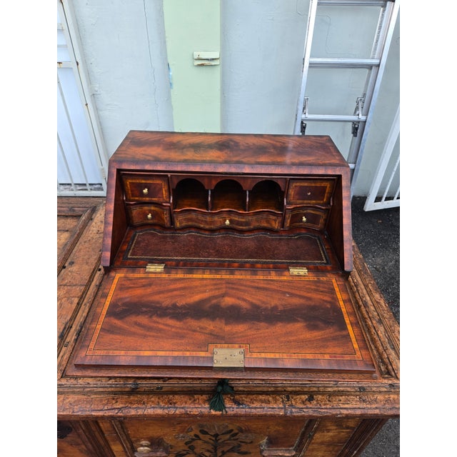 Fine Maitland Smith English Georgian Inlaid Table Top Writing Desk For Sale - Image 9 of 11