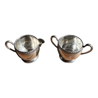 Early 20th Century M. Fred Hirsch Co Sterling Creamer and Sugar For Sale
