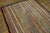 Late 19th Century 1890s Multicolor Stripe Minimalist Antique American Hooked Rug 4'6" X 7'4" Handknotted Wool Carpet For Sale - Image 5 of 7