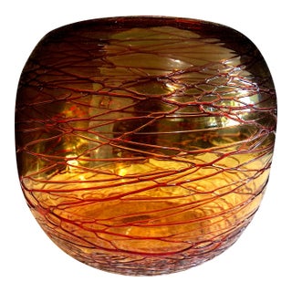 Mid-Century Modern Hand-Blown Art Glass Vase For Sale