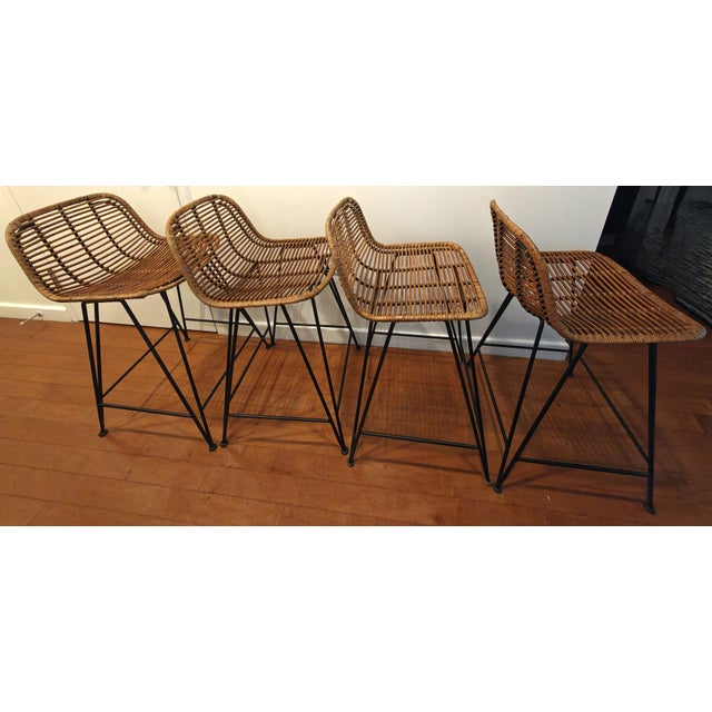 Palecek: Hermosa 24" Counter Stools- Set of 4 COLOR: Natural MATERIAL: Rattan, Metal SEAT HEIGHT: 24" BRAND: Palecek...