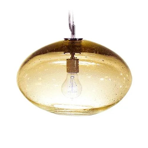 Tempo Orbit Pendant Light from the Fizz Collection in Amber For Sale - Image 4 of 4