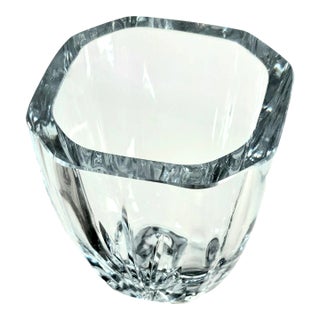 E. K. Kosta Boda Clear Blue Tined Glass Vase For Sale