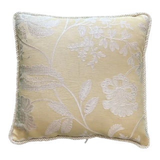 Camille Delicate Wildflowers on Silk Designer Pillow With Down Feather Insert For Sale