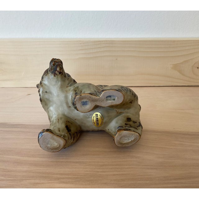 1950s Glazed Stoneware Bear Figurine, Knud Kyhn for Royal Copenhagen #20179 For Sale In Raleigh - Image 6 of 7