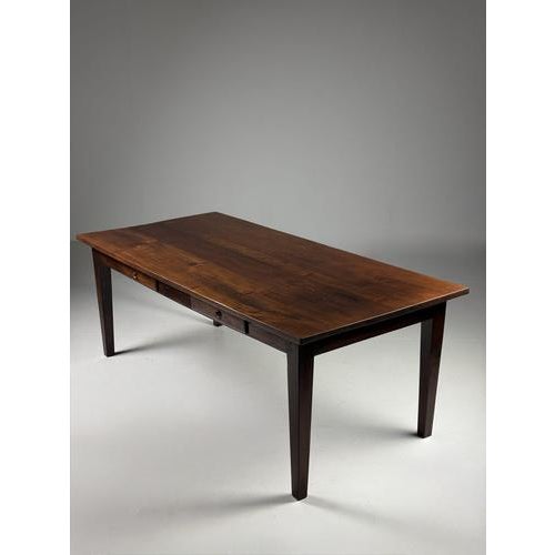 Wood Farmhouse Dining Table in Teak For Sale - Image 7 of 7