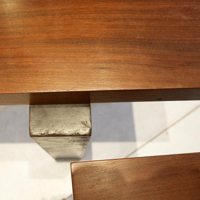 Wood Vintage Stools in the style of Pierre Chareau, Set of 4 For Sale - Image 7 of 15