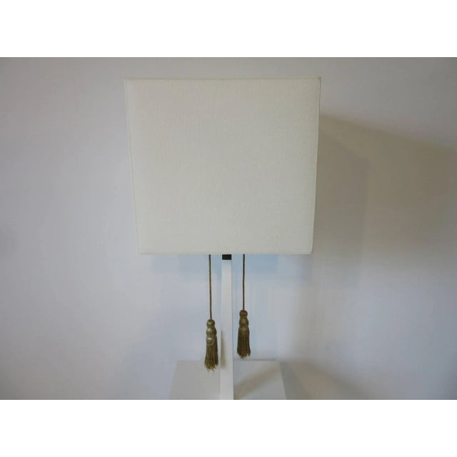 Traditional Tommi Parzinger Marble and Painted Wood Floor Lamp For Sale - Image 3 of 11