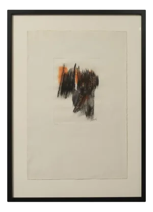 Fritz Winter Black, English Red Light, Etching, Framed