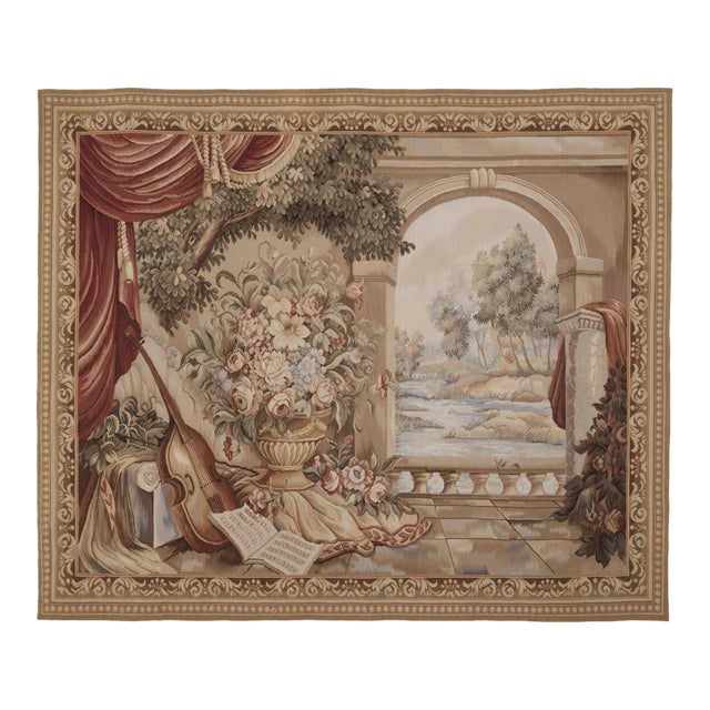 Musical Terrace Handwoven Tapestry - 174 X 210 Cm (5'7" X 6'9") - Requires Rod Size 5 For Sale