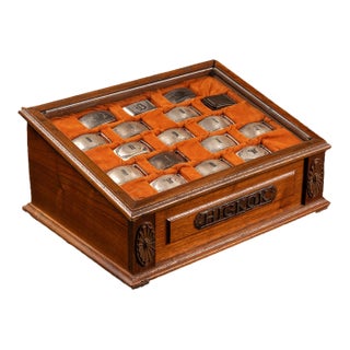 Antique "Hickok" Belt Buckle Display Case For Sale