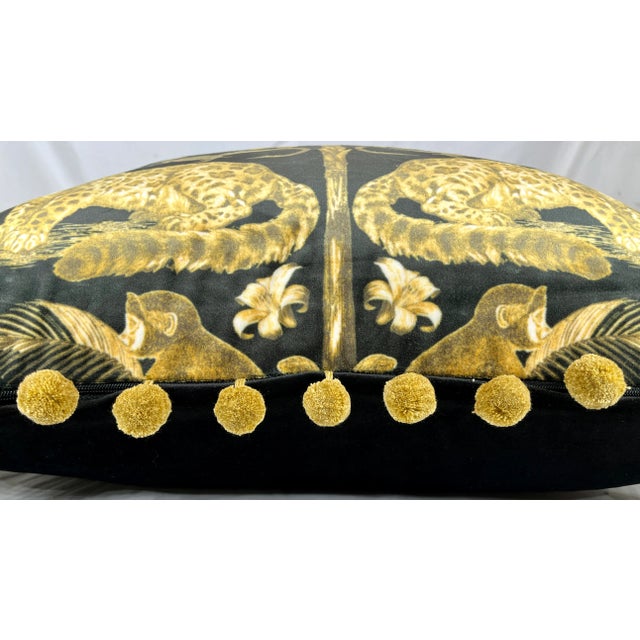 20" Square Decorative Throw Pillow With a Stunning Safari Animal Print of Giraffes, Leopards, Birds and Lizards- Made in the U K For Sale - Image 10 of 12