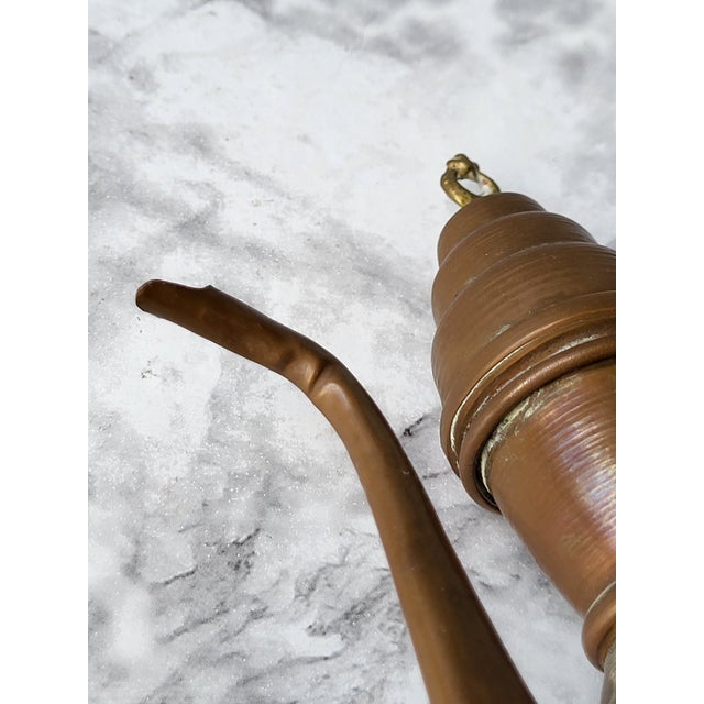 1960s Handcrafted Copper Coffee Pot Etched Middle Eastern For Sale - Image 12 of 17