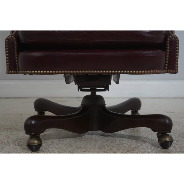 Kittinger Burgundy Tufted Leather Executive Desk Chair For Sale - Image 12 of 18
