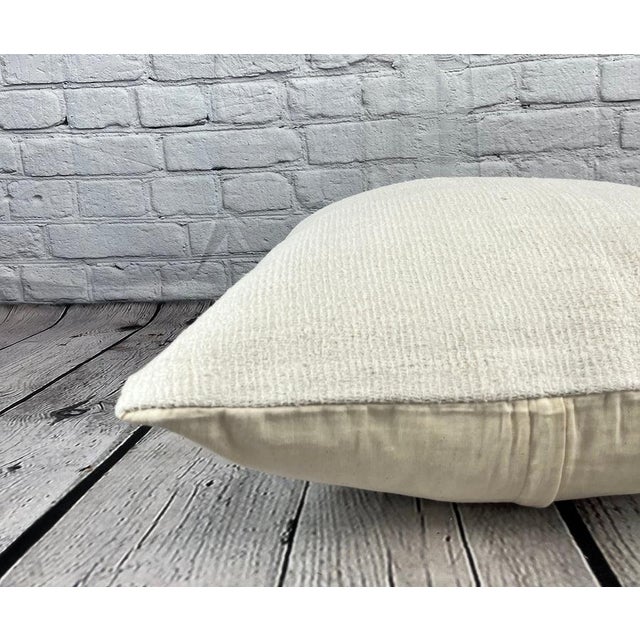 20 x 20 Hemp Pillow Turkish Cushion Natural Grayish White Pillow Cushion Cover For Sale - Image 4 of 4